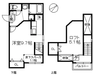 パークサイド千早331【1階】の間取り