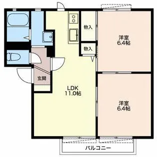 プレステージすずか A【2階】の間取り