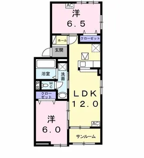 カレント ヒガシウズラA I【1階】の間取り