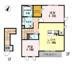 カサベルデ暖華【2階】の間取り
