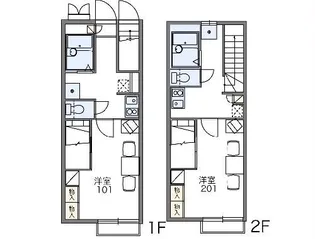レオパレスシャルム出口B【2階】の間取り