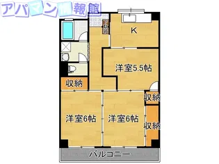 第三南風荘【3階】の間取り