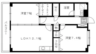 クロスロード【2階】の間取り