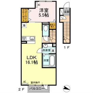 レインボーガーデン B棟【2階】の間取り