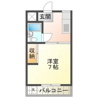 志登茂独身マンション【3階】の間取り