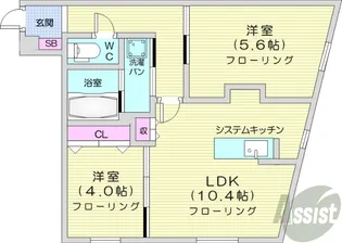 RESIDENCE SHINMEI MARUYAMA【4階】の間取り