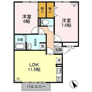 リバーフォート阿賀【3階】の間取り