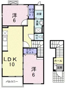 カロスアンセ弐番館【2階】の間取り
