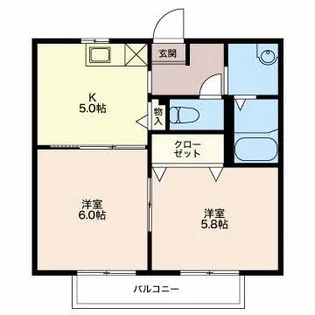 ディアス長篠【1階】の間取り