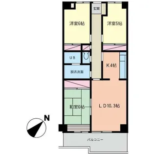 メルグリーン中川【4階】の間取り