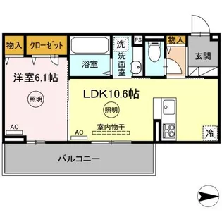 D ROOM春日C【3階】の間取り