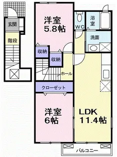 ビッグ シャトーE【2階】の間取り