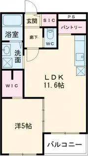 ラスヴェール西条【1階】の間取り