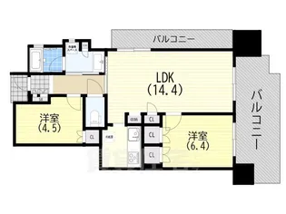 プレステージ四天王寺ラフィース【9階】の間取り