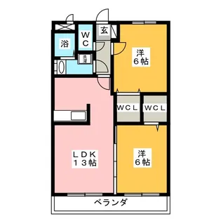サンパティーク呉竹【1階】の間取り