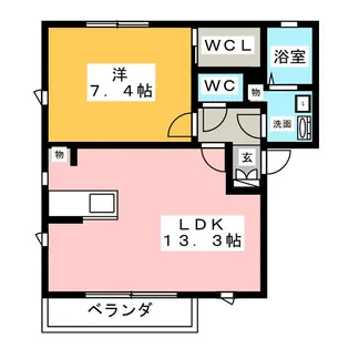 エクセルシオール高峯【1階】の間取り