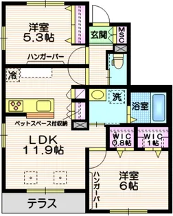 ParksideTerrace【1階】の間取り
