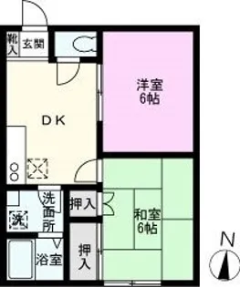 パインブルックB棟【2階】の間取り