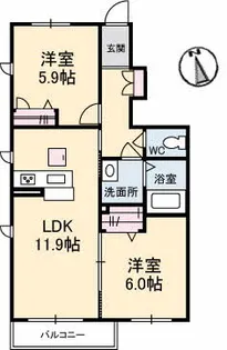 シャーメゾンセントリビエ【1階】の間取り