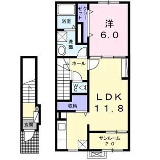 サンフラワーB【2階】の間取り