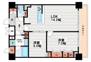エスリード長堀タワー【20階】の間取り