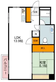ルネサンライズHORIMOTO【5階】の間取り