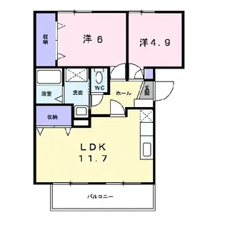 ビュ-パレスK2【2階】の間取り