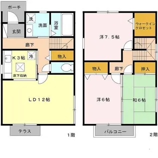 グランディールNKT 1棟の間取り