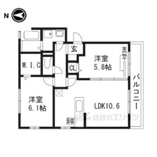 GreenValley香里ヶ丘B棟【2階】の間取り