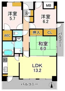 アンシャンテ平野【4階】の間取り
