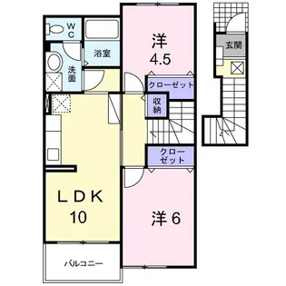 サニー・コーポS・O B【2階】の間取り