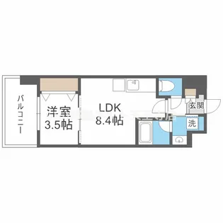 Dimora難波【8階】の間取り