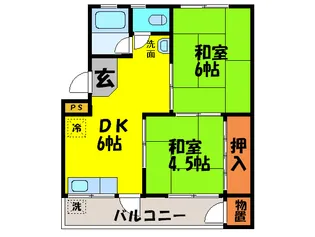 綾園ハイツ【1階】の間取り