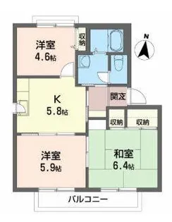 コンフォルタ藤沢町E【2階】の間取り