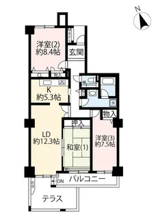 UR多摩ニュータウンビューコート別所【1階】の間取り