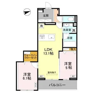 RESIDENCE KAZE 桜【2階】の間取り