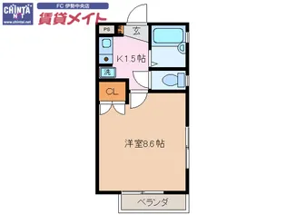 ハイブリッジ桜木【1階】の間取り