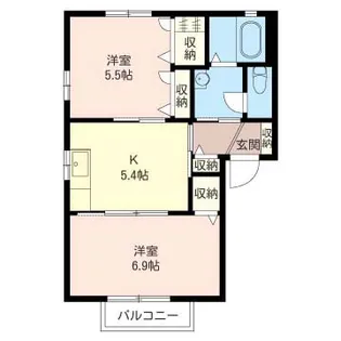 ヴィルドミール A棟【1階】の間取り