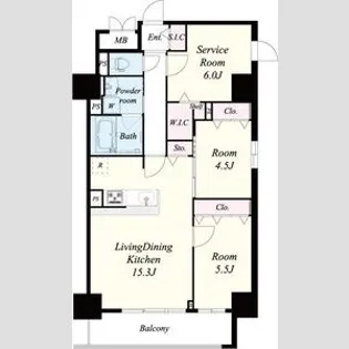 ル・マージュ新町【6階】の間取り