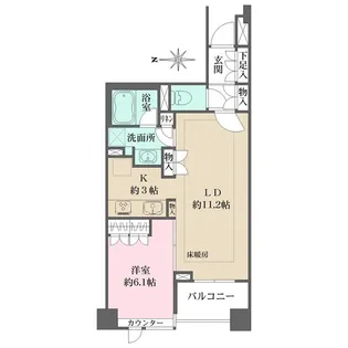 パークハウス飯田橋レジデンス【5階】の間取り
