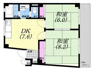 翠光ハイツ【4階】の間取り