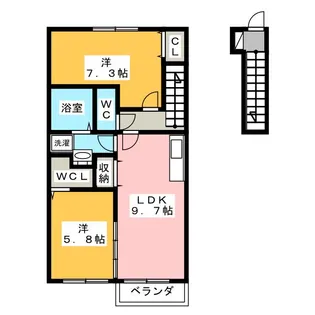 ダイヤモンドA【2階】の間取り