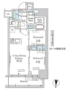 パークアクシス錦糸公園【14階】の間取り