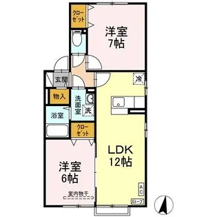 ウィルモアDーone【2階】の間取り