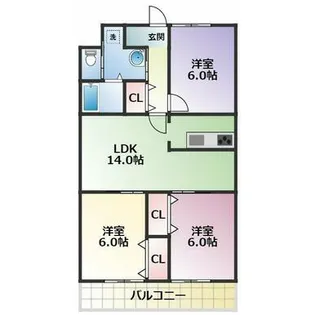 熊本県熊本市北区清水東町【マンション】の間取り