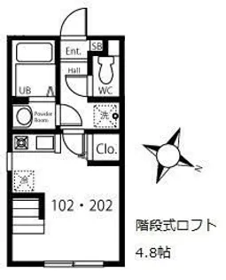 ハーミットクラブハウスキアーヴェ【1階】の間取り
