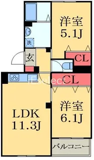 タウンコート旭町【1階】の間取り