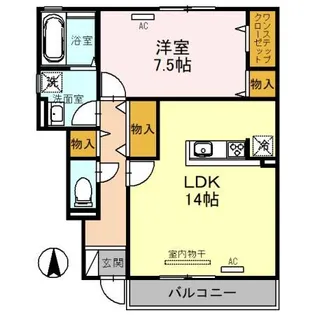 ファインコート【1階】の間取り