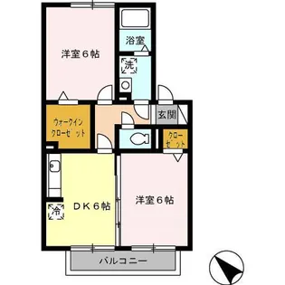 グランモア宮野【1階】の間取り