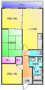 カーサフィオーレ壱番館【5階】の間取り